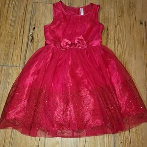 Cherokee fancy, red, sparkly dress, size M 7/8